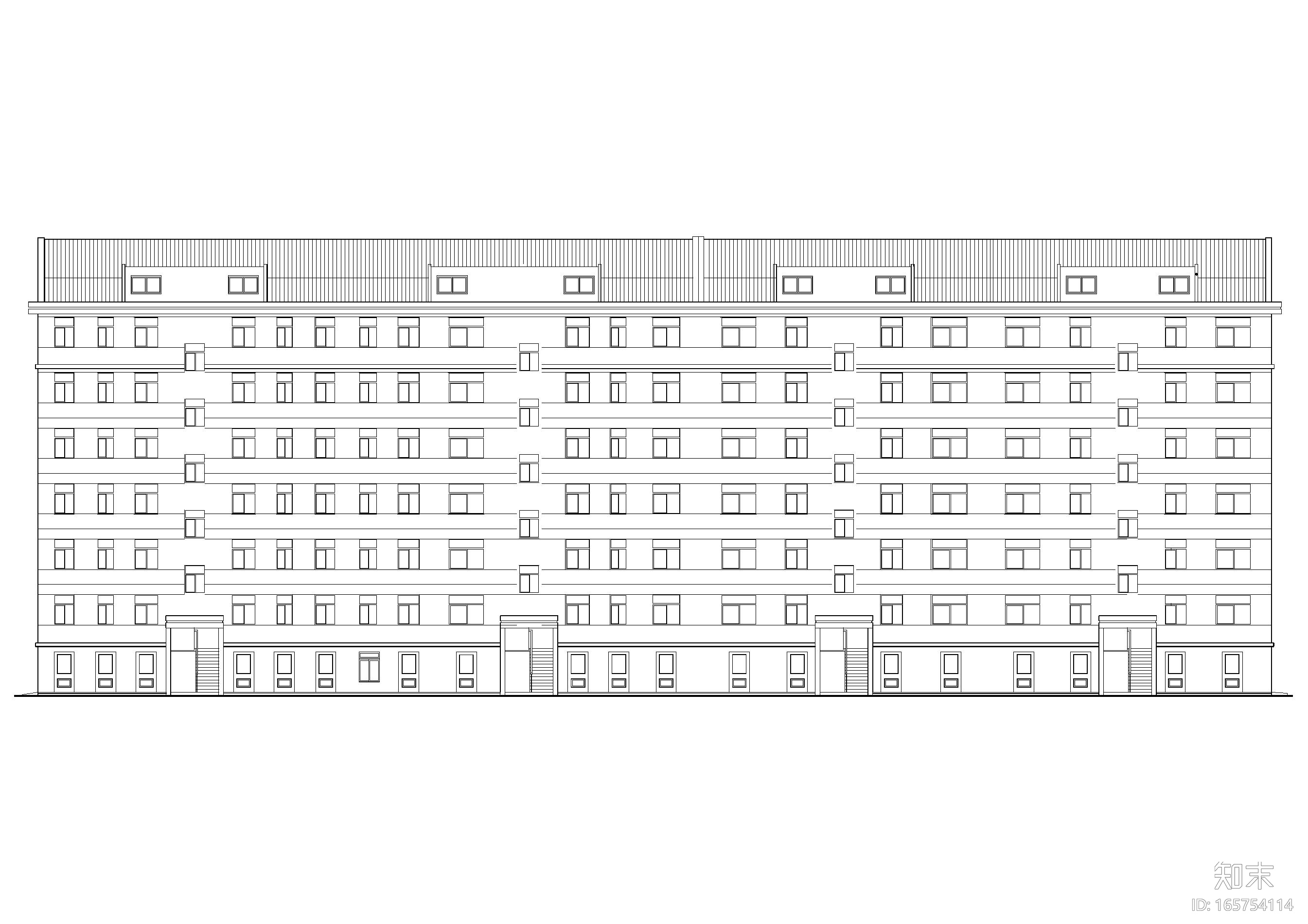 某七层多层宿舍楼建筑施工图cad施工图下载【ID:165754114】