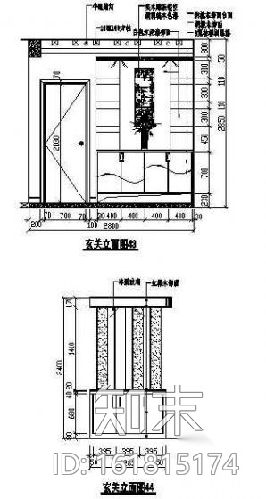 玄关图块cad施工图下载【ID:161815174】