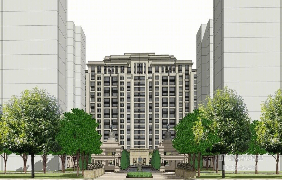 新古典住宅SU模型下载【ID:26553461】