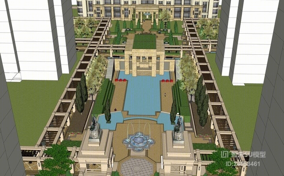新古典住宅SU模型下载【ID:26553461】