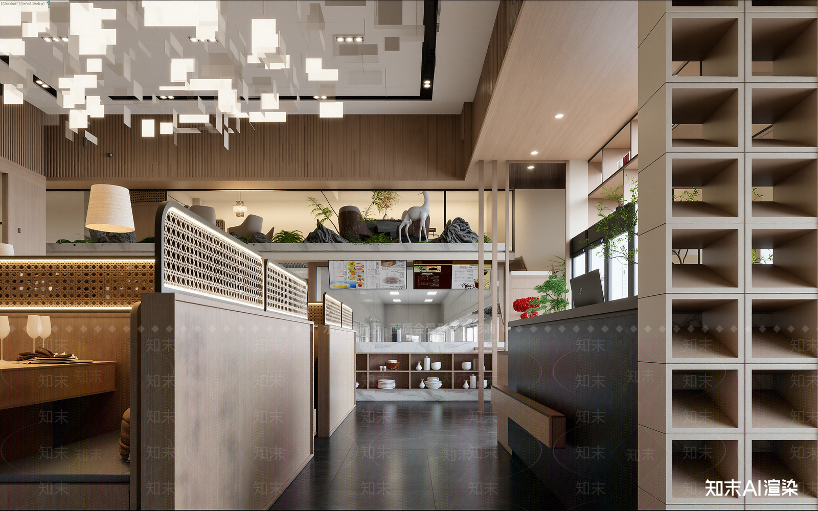 新中式茶餐厅3D模型下载【ID:1222156302】