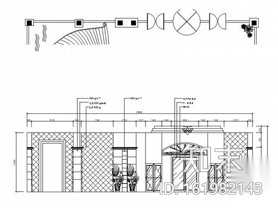 某国际大酒店大堂局部装修图cad施工图下载【ID:161982143】
