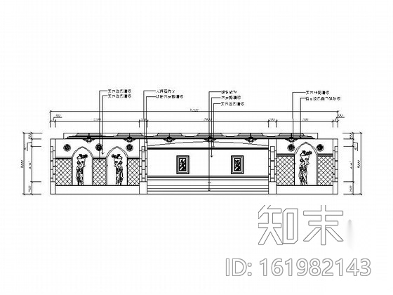 某国际大酒店大堂局部装修图cad施工图下载【ID:161982143】