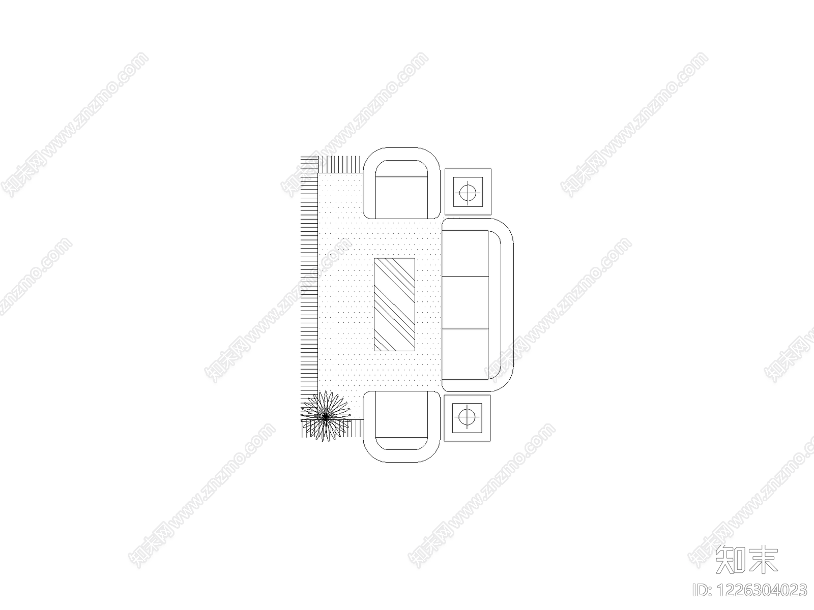 沙发cad施工图下载【ID:1226304023】