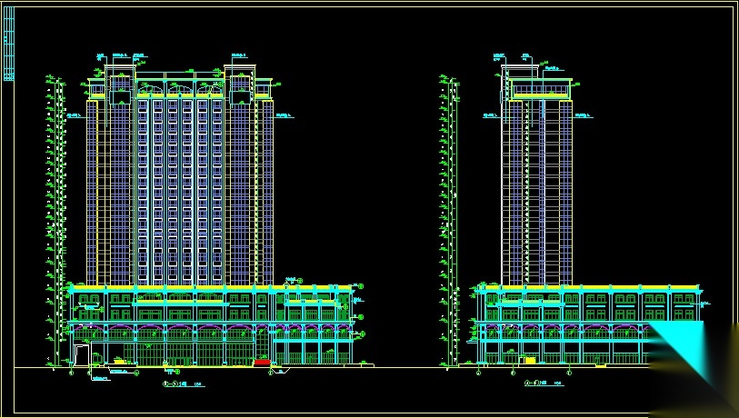 某酒店建筑设计图纸cad施工图下载【ID:151526128】