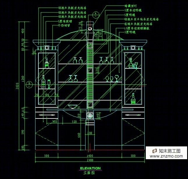 CAD室内设计施工图常用图块之餐厅cad施工图下载【ID:66915577】