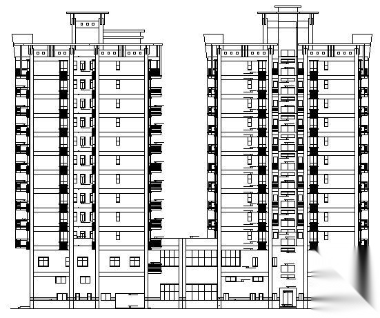 深圳市宝安区某十二层办公楼(商住两用）建筑施工图cad施工图下载【ID:164865102】