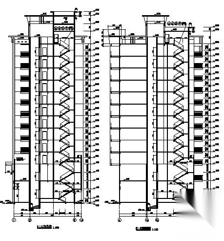 深圳市宝安区某十二层办公楼(商住两用）建筑施工图cad施工图下载【ID:164865102】