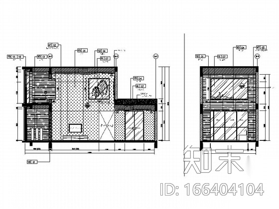 [广东]小户型两居室样板房室内装修施工图cad施工图下载【ID:166404104】