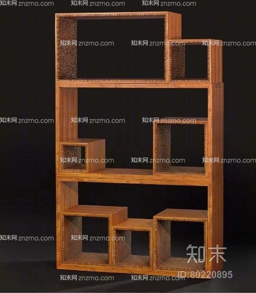 原木色编织置物架3D模型下载【ID:80220895】