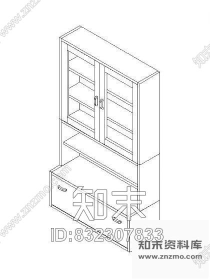 图块/节点书柜CAD三维图块11施工图下载【ID:832307833】