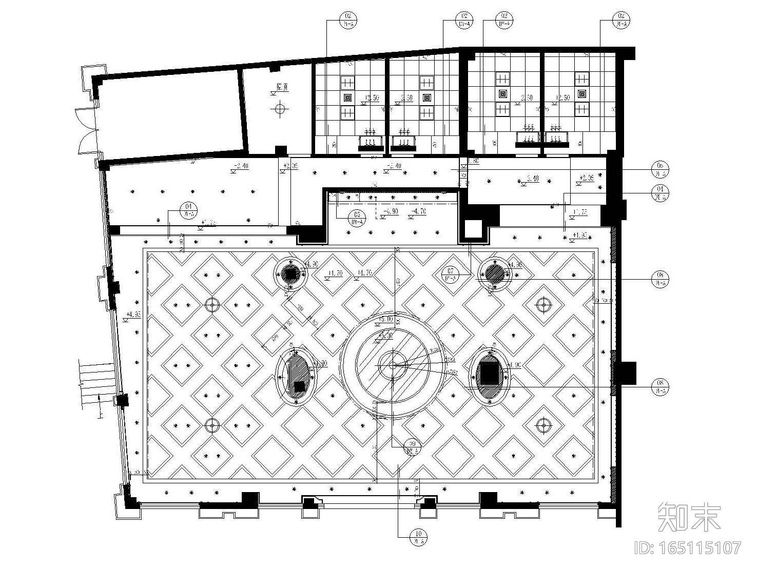 [湖南]某大型房地产售楼处施工图设计（附效果图）cad施工图下载【ID:165115107】