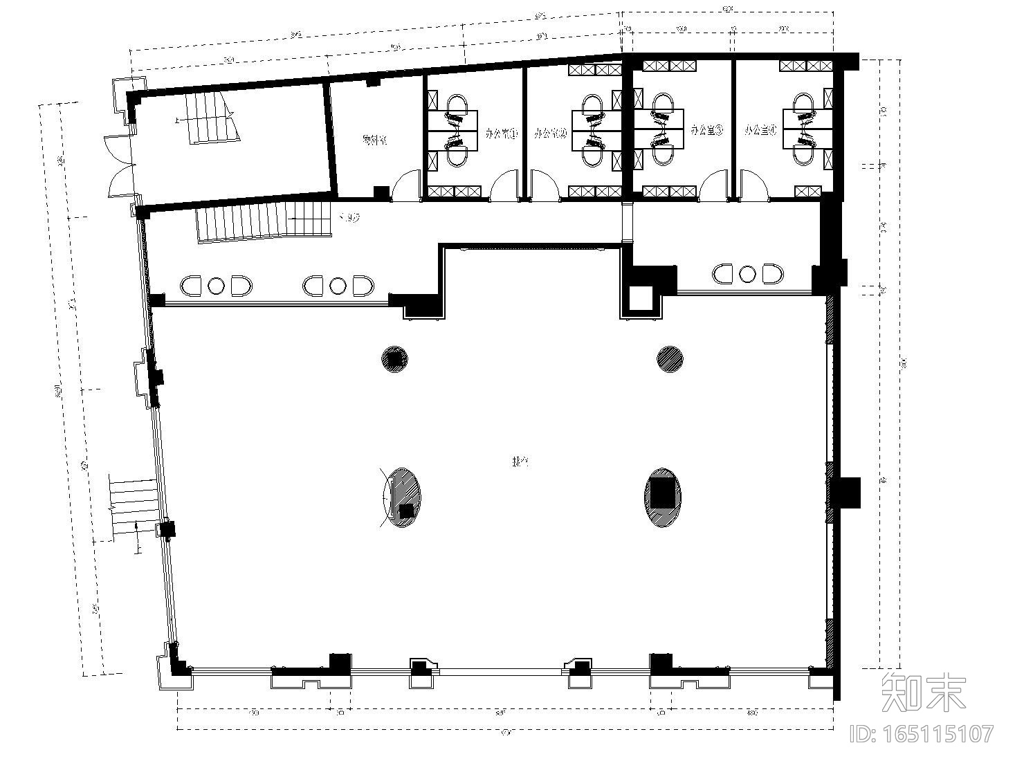 [湖南]某大型房地产售楼处施工图设计（附效果图）cad施工图下载【ID:165115107】