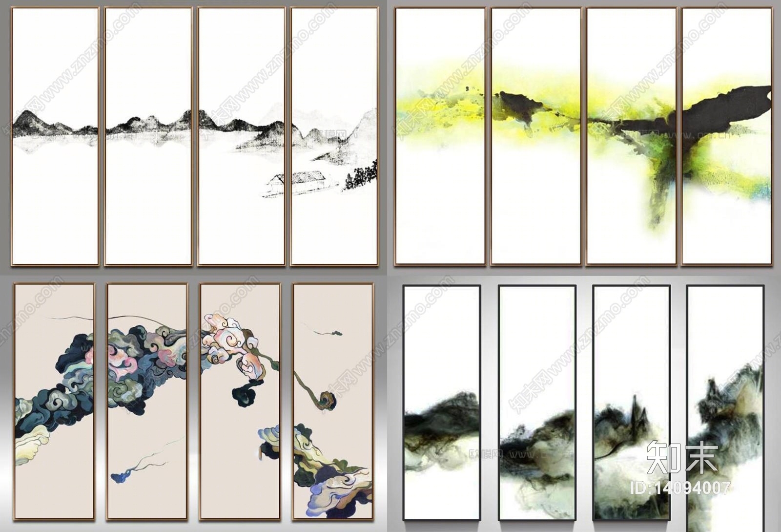 新中式挂画相框3D模型下载【ID:14094007】