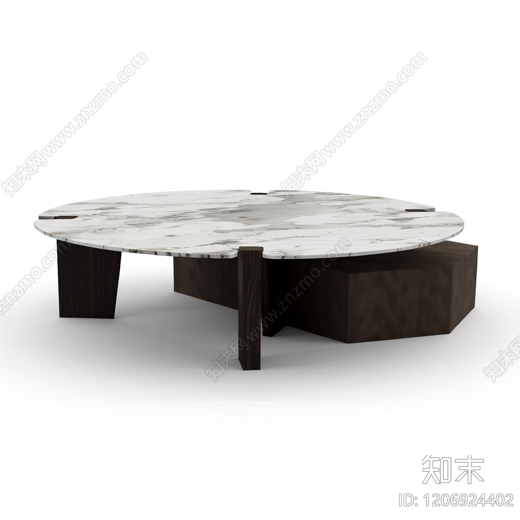 大理石圆桌带底座3D模型下载【ID:1206924402】