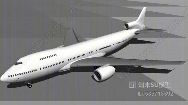 波音747-300三模板喷射SU模型下载【ID:535718392】