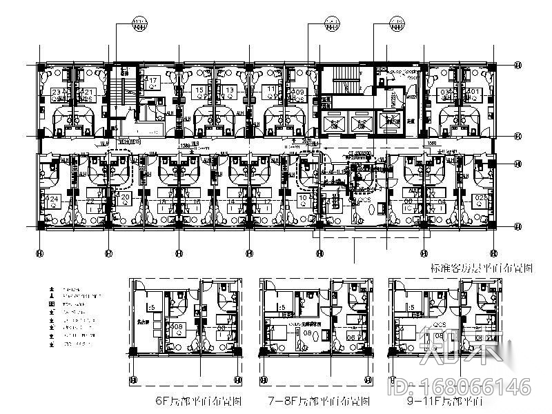 [北京]某快捷酒店客房施工图施工图下载【ID:168066146】