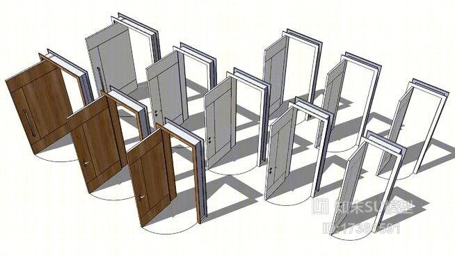 平开门SU模型下载【ID:217904092】