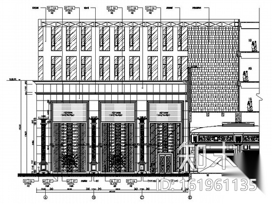 [四川]某奢华五星级酒店主入口装修施工图cad施工图下载【ID:161961135】