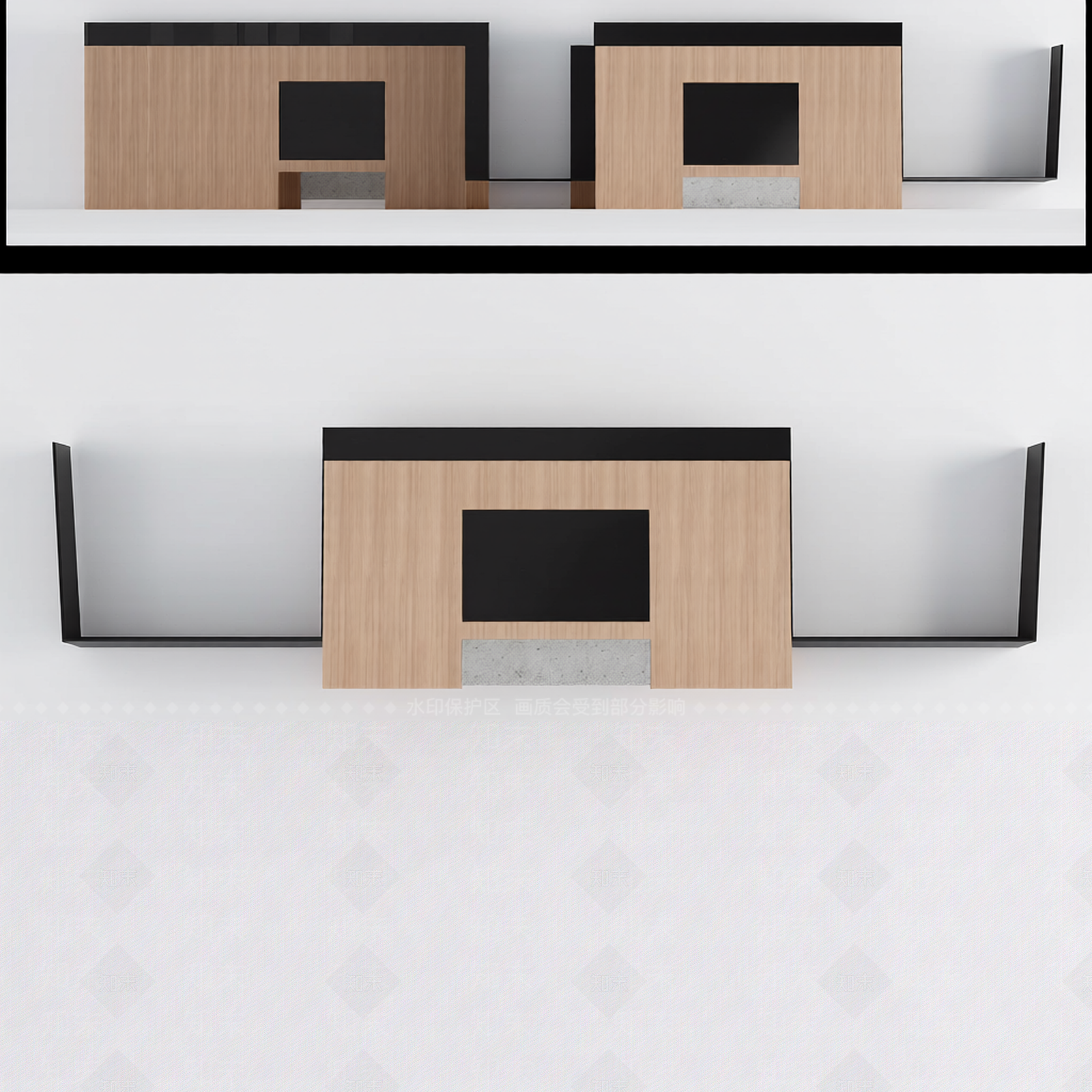 木质电视墙柜3D模型下载【ID:1206188248】