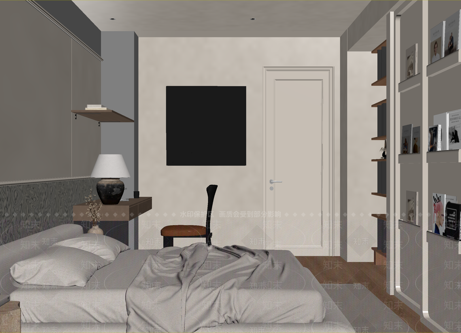 现代酒店客房3D模型下载【ID:1215115493】
