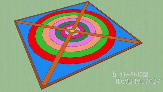 地毯广场（多色）SU模型下载【ID:924957627】