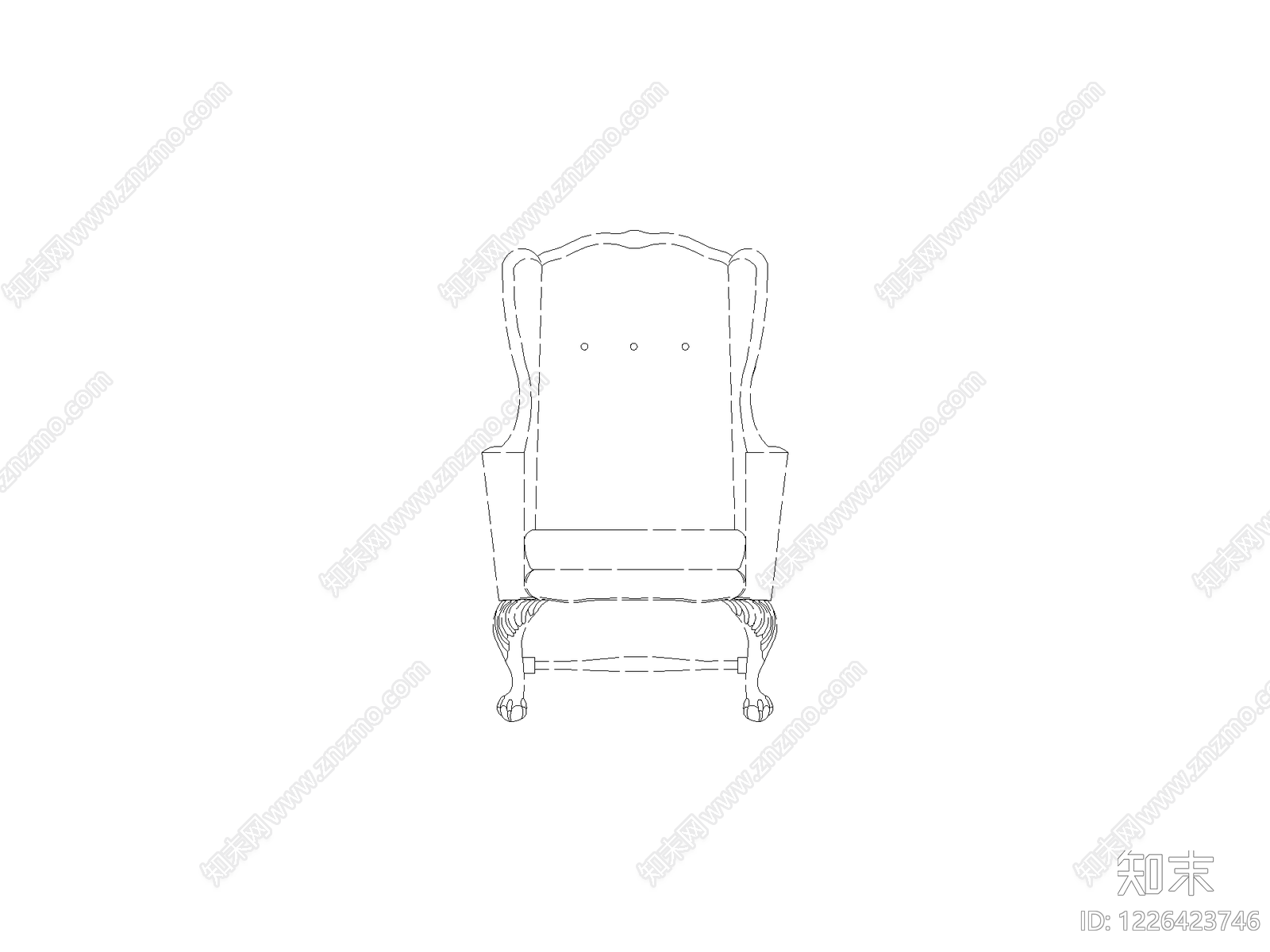 椅子cad施工图下载【ID:1226423746】