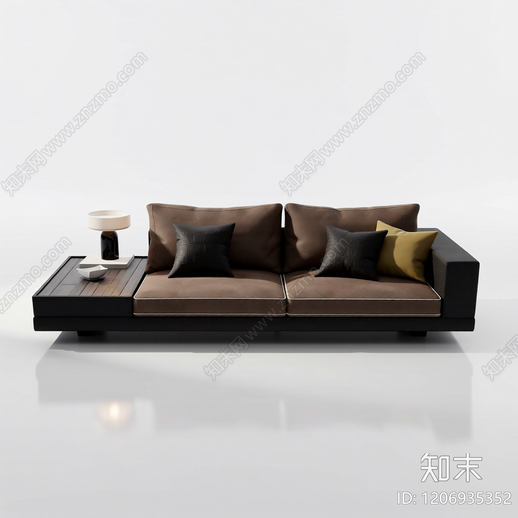 组合沙发带边几3D模型下载【ID:1206935352】