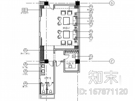 [长沙]知名酒店宴会厅休息区室内施工图施工图下载【ID:167871120】