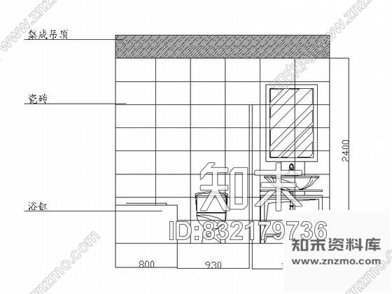 图块/节点贵阳某四居室卫生间立面图施工图下载【ID:832179736】