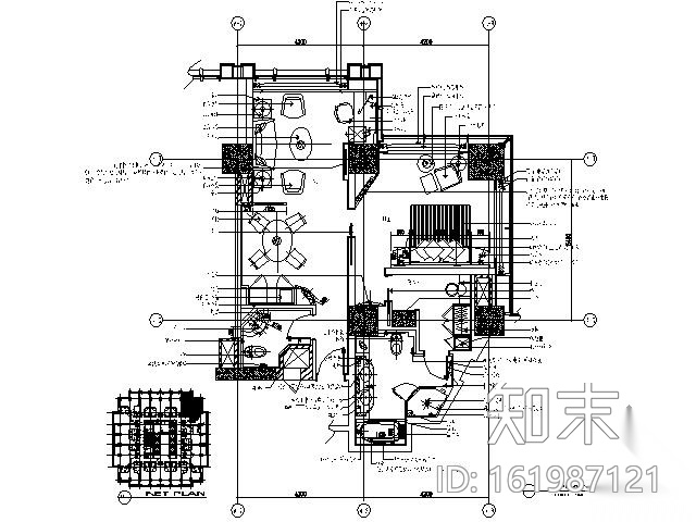 酒店行政单人套间装修图cad施工图下载【ID:161987121】