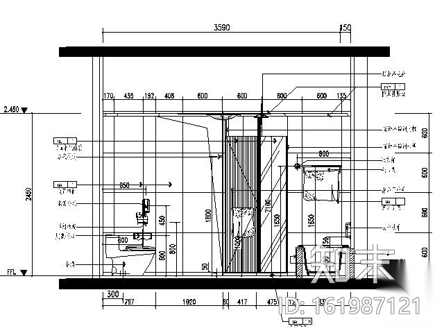 酒店行政单人套间装修图cad施工图下载【ID:161987121】