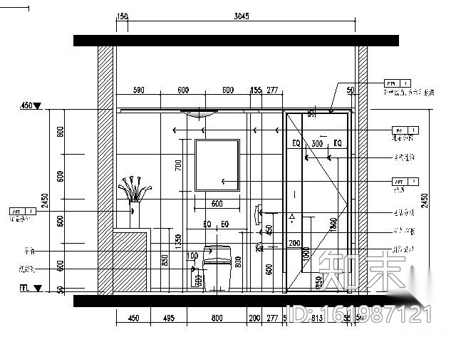 酒店行政单人套间装修图cad施工图下载【ID:161987121】