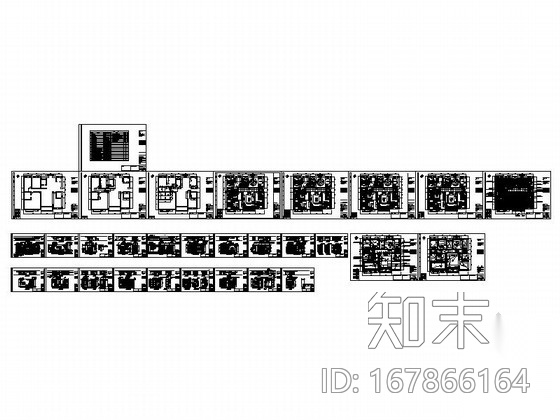 [上海]威尼斯水域现代精装四居室样板房装修施工图施工图下载【ID:167866164】