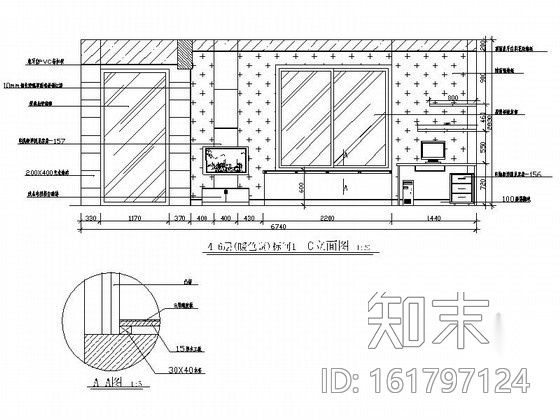 暖色调酒店标准间客房装修图cad施工图下载【ID:161797124】