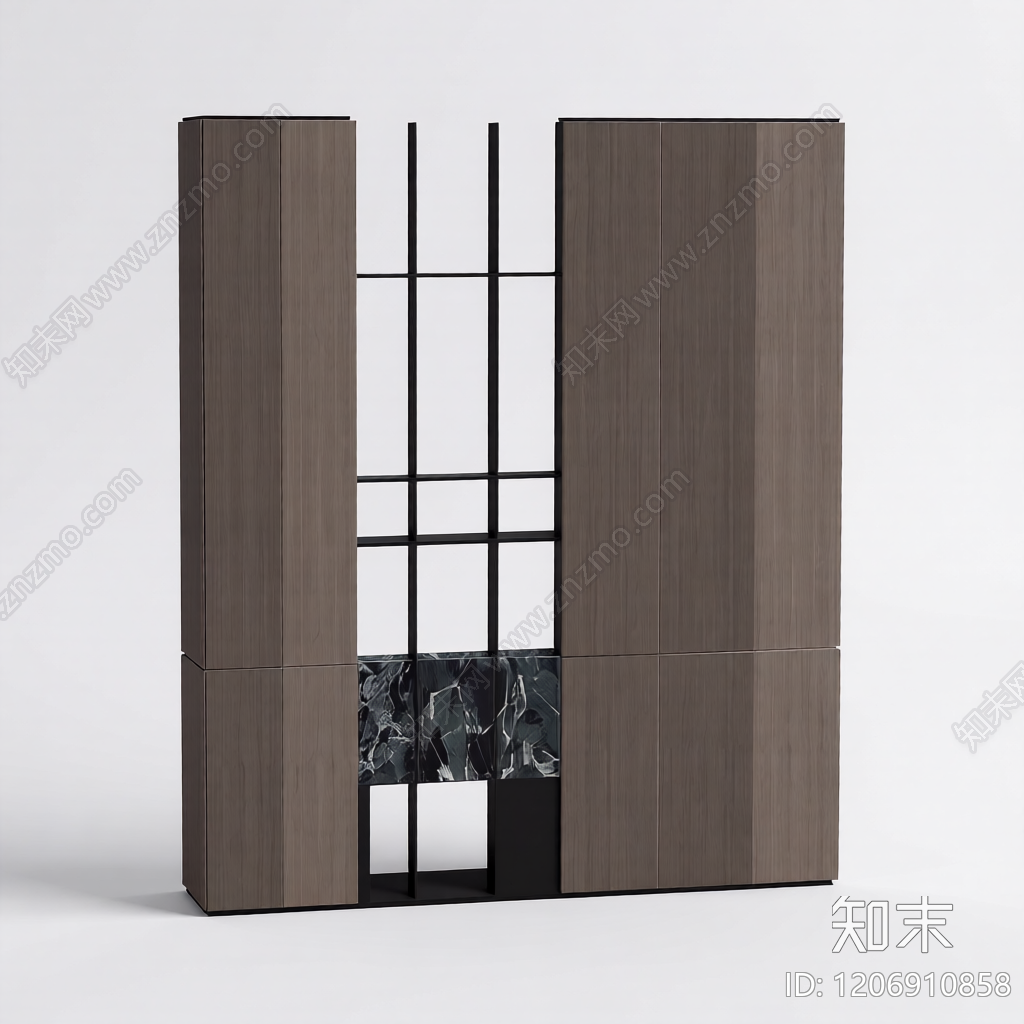 模块化电视墙柜体3D模型下载【ID:1206910858】
