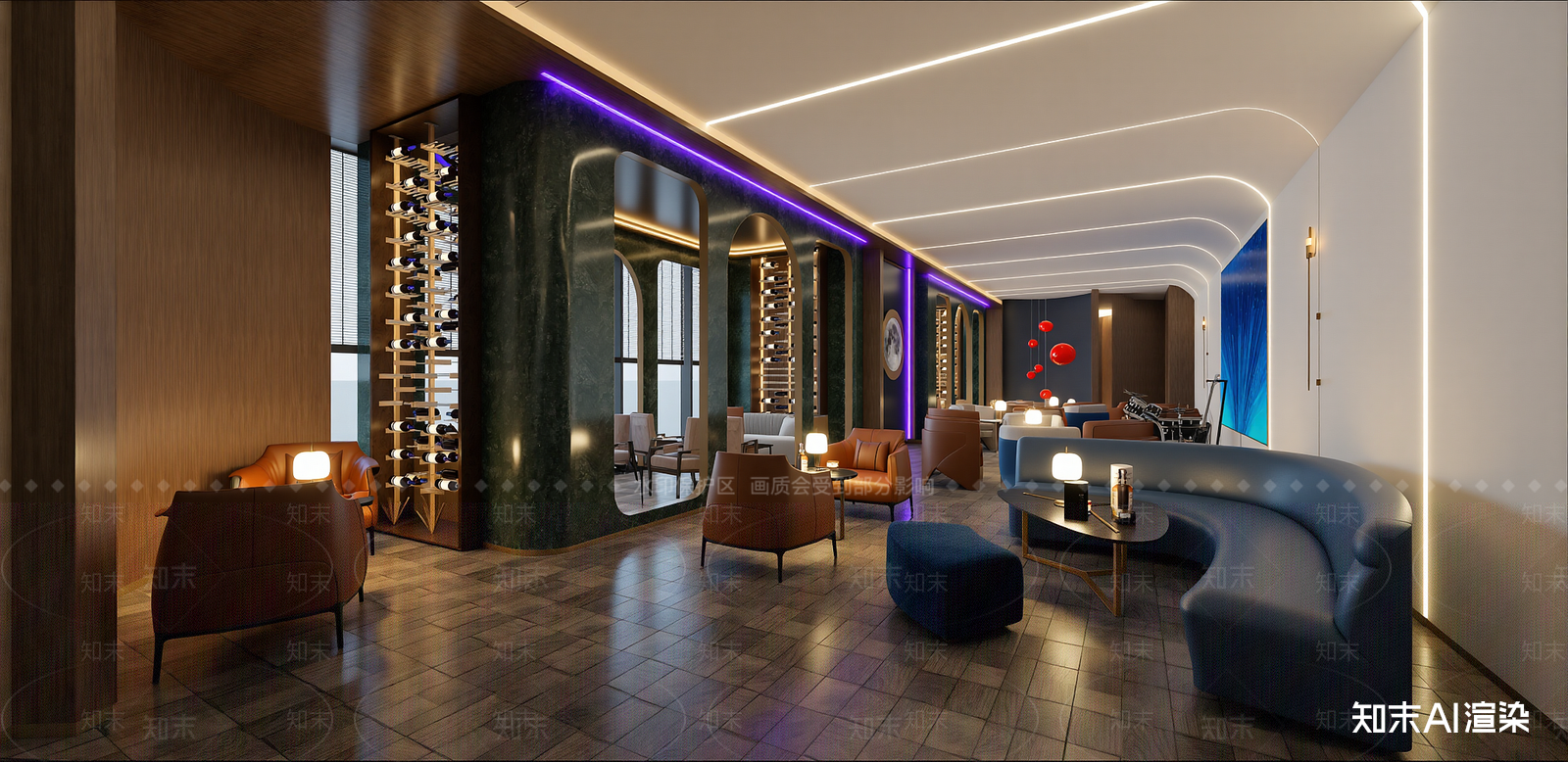 现代酒店大堂SU模型下载【ID:1215200671】