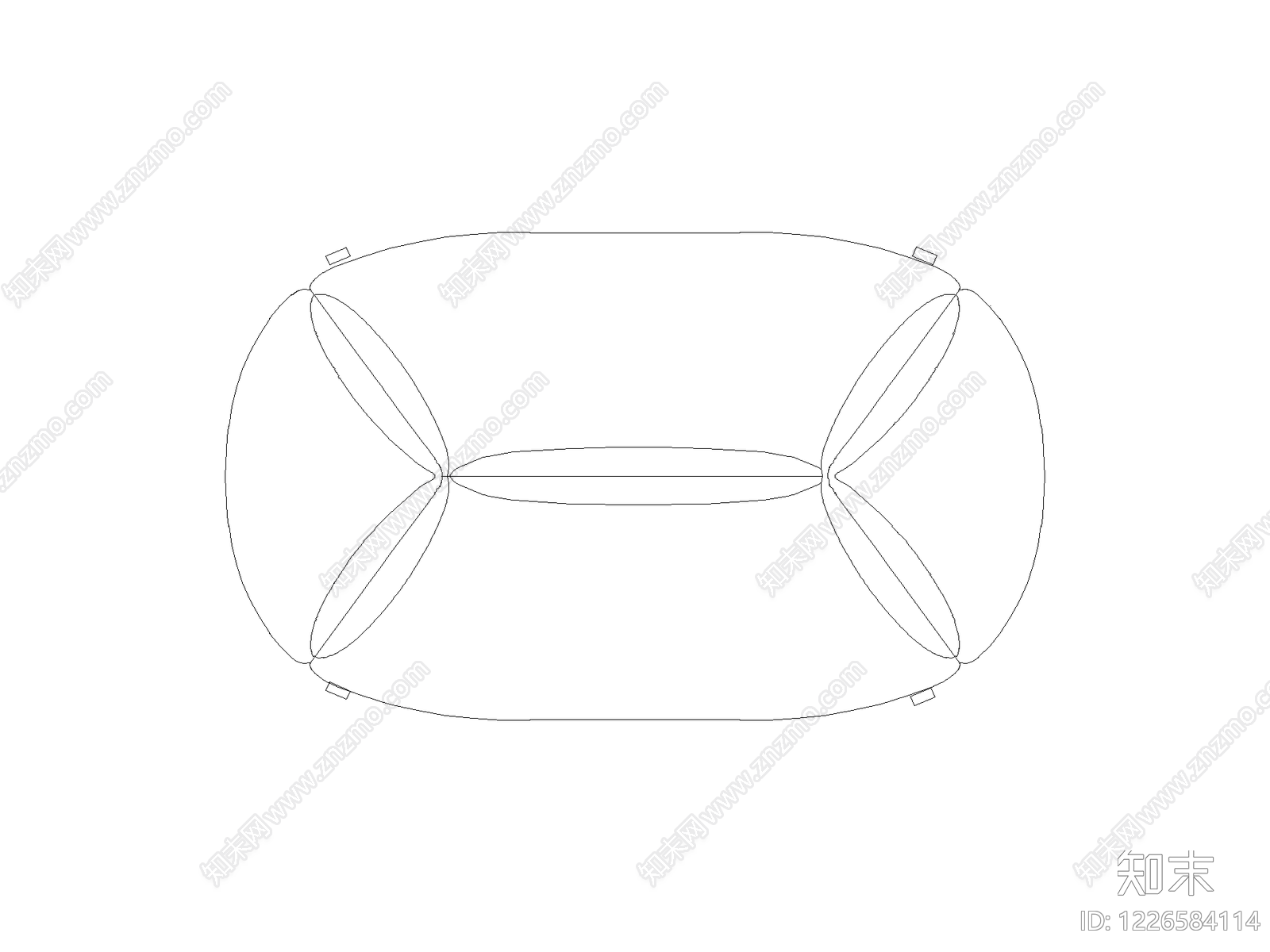 现代沙发CAD图纸