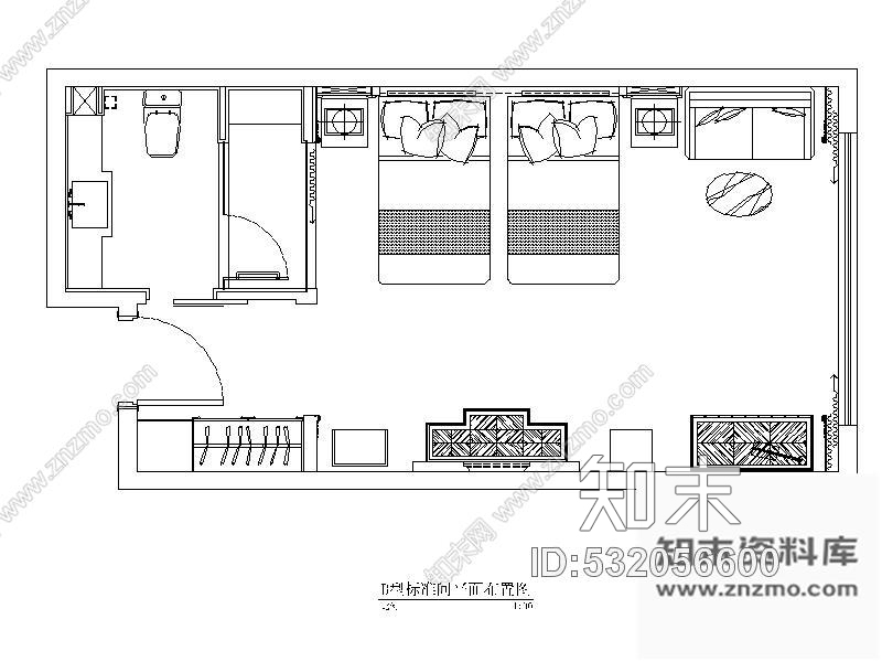 施工图成都某酒店标准间室内装修图含效果cad施工图下载【ID:532056600】