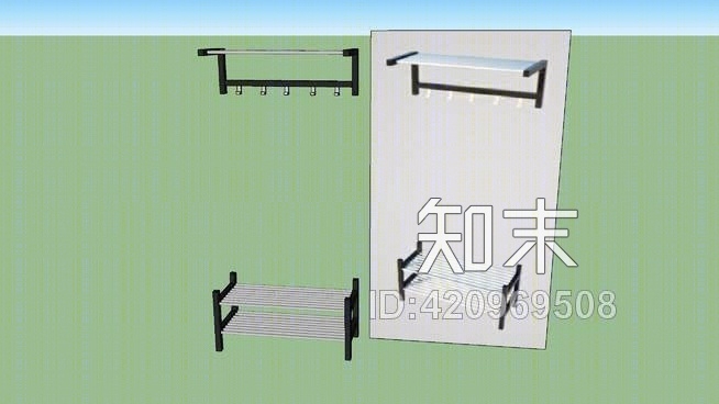 克劳瑟克衣架和鞋夹SU模型下载【ID:420969508】