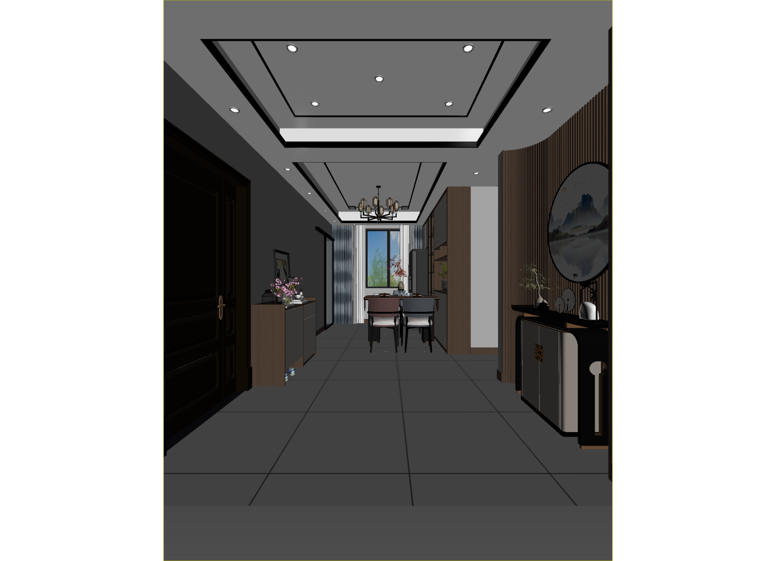新中式玄关3D模型下载【ID:1214988929】
