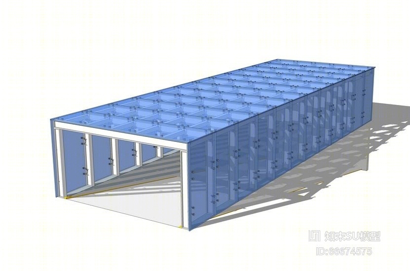 地下地库入口雨棚SU模型下载【ID:66674575】