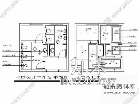 施工图现代售楼处公共卫生间装修图cad施工图下载【ID:532073767】