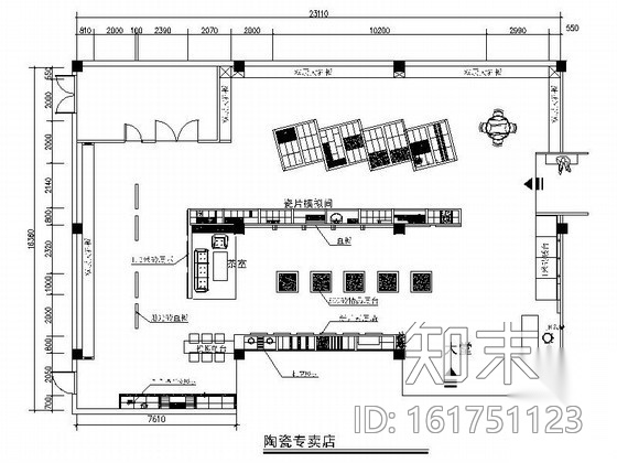 [唐山]某知名陶瓷专卖店室内装修图cad施工图下载【ID:161751123】