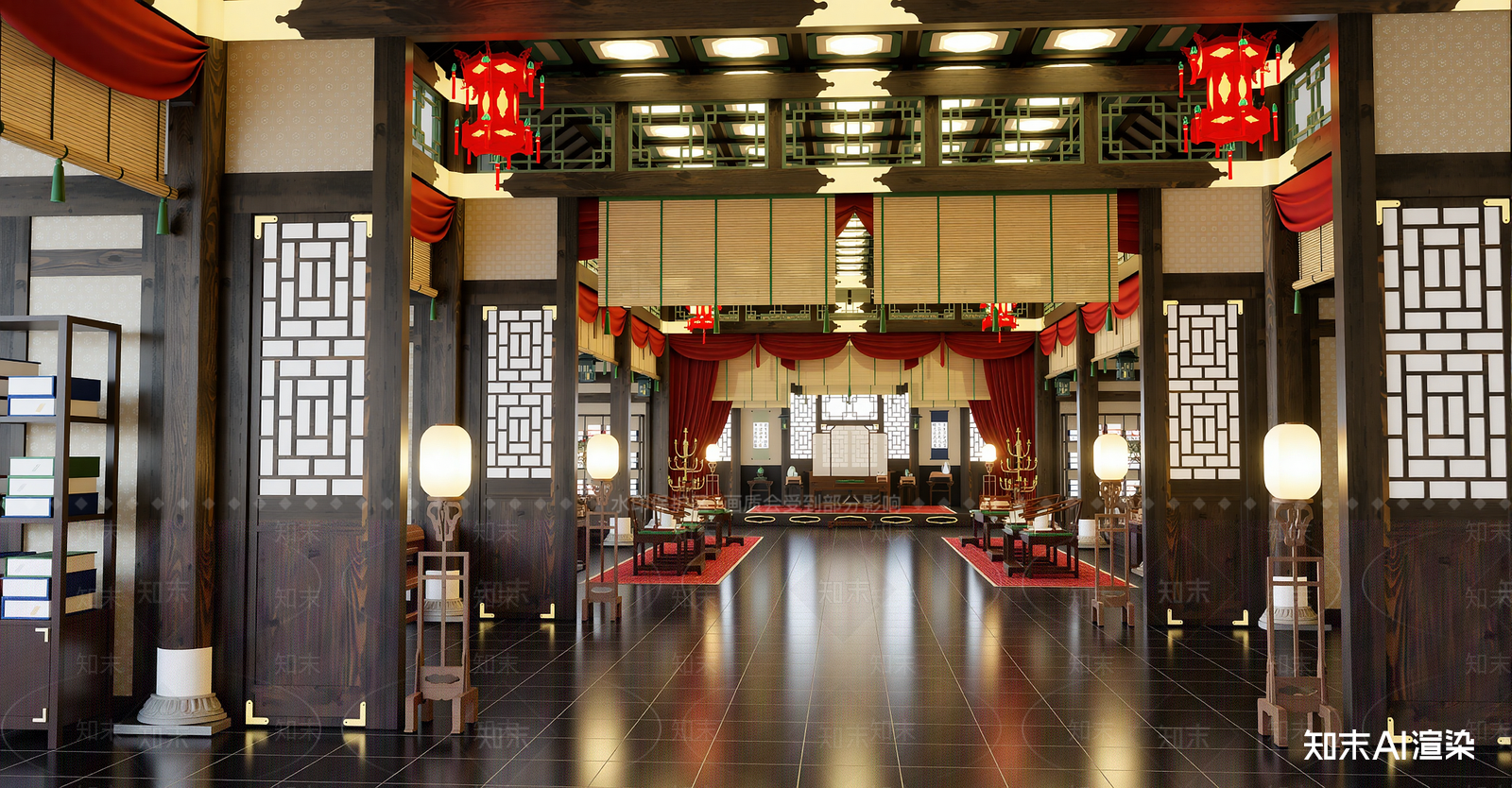 中式接待室SU模型下载【ID:1216038905】