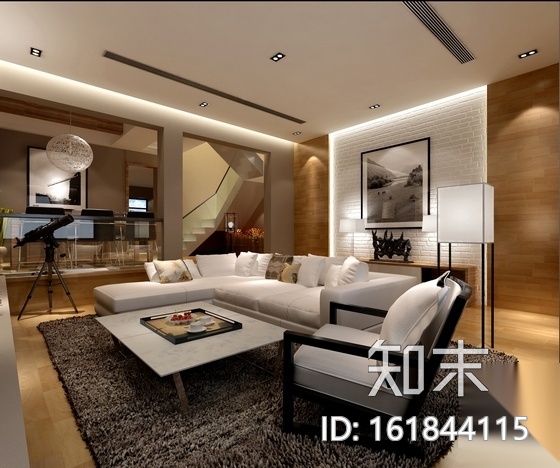 [江苏]扬州现代质朴三层别墅装修CAD施工图（含效果图）施工图下载【ID:161844115】