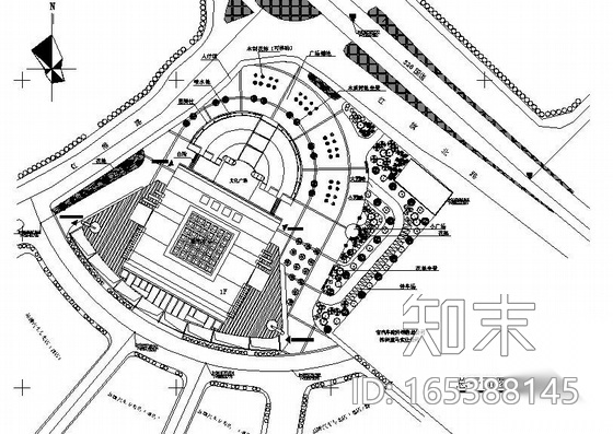 株洲汽车城景观施工图cad施工图下载【ID:165388145】