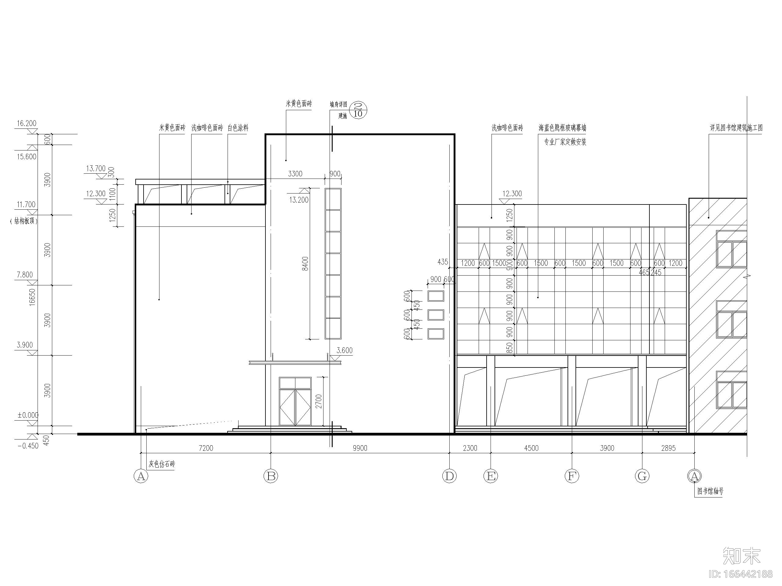 河北某中学新校区框架结构办公楼建筑施工图cad施工图下载【ID:166442188】
