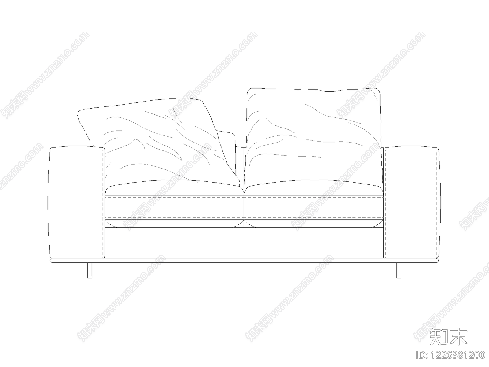 沙发cad施工图下载【ID:1226381200】