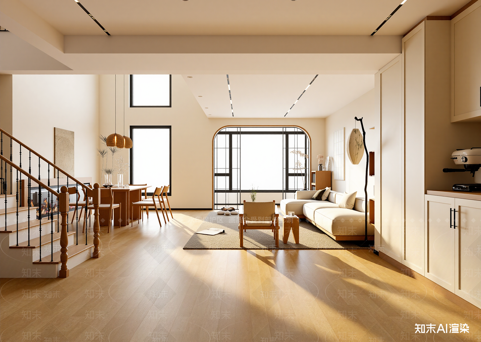 日式别墅客厅3D模型下载【ID:1215063250】